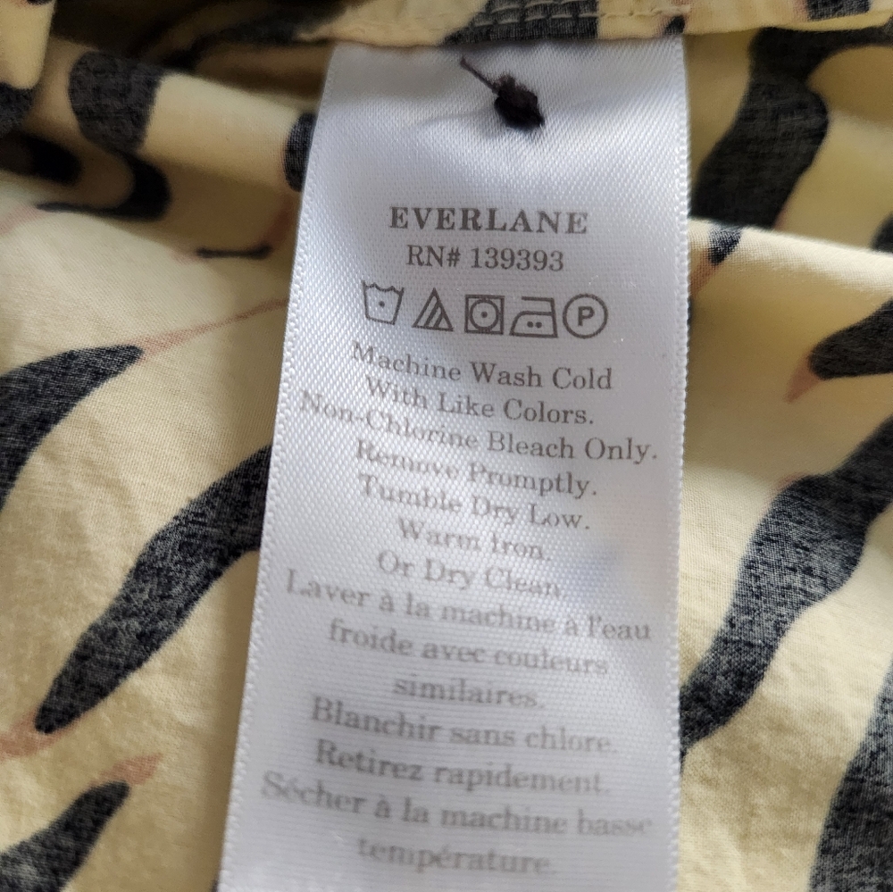 Everlane 100% Cotton Poplin Shirt And Shorts Matching Set, Animal Print, XL - Picture 6 of 8